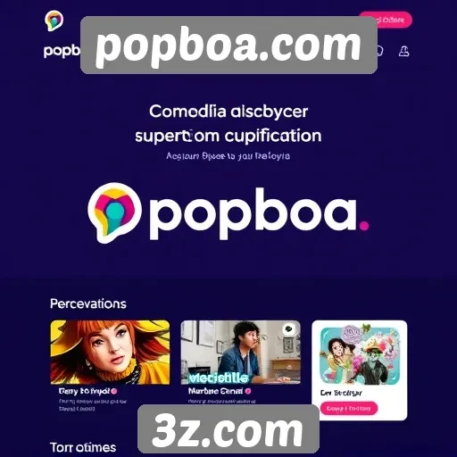 Análise da interface do usuário do site popboa.com